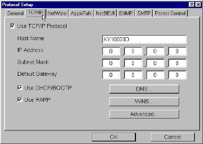 Windows 95/98 Printing: TCP/IP